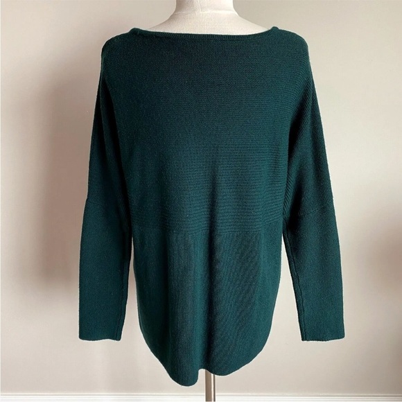 Aritzia Babaton Italian Merino Wool Knit Sweater Green Long Sleeves Womens M - Picture 3 of 10
